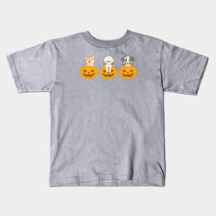 Halloween pumpkin dogs Kids T-Shirt
